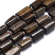 Natural Bronzite Beads Strands, with Seed Beads, Faceted, Column, 12~13x6~8x6~8mm, Hole: 1mm, about 28pcs/strand, 15.55''~15.75'(39.5~40cm)(G-K245-I06-01)