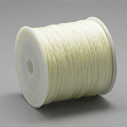 Nylon Thread, Chinese Knotting Cord, Beige, 0.4mm, about 174.98 Yards(160m)/Roll(NWIR-Q008B-084)