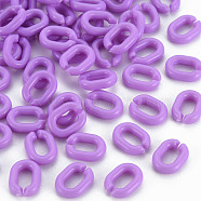 Opaque Acrylic Linking Rings, Quick Link Connectors, For Jewelry Chains Making, Oval, Medium Orchid, 10x7.5x2.5mm, Hole: 3x5.5mm(MACR-S373-68-A04)