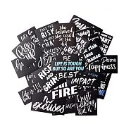 61Pcs Inspirational Waterproof Self Adhesive Paper Stickers, for Suitcase, Skateboard, Refrigerator, Helmet, Mobile Phone Shell, Black, Word, 21~67x39~66x0.2mm(DIY-F108-04)
