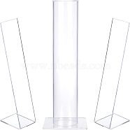 Nbeads Acrylic Hair Pin Displays Stand, for Decoration and Organizer, Rectangle, Clear, 3pcs/set(ODIS-NB0001-09)