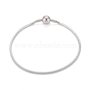 304 Stainless Steel Round Snake Chain Bracelet Making, Stainless Steel Color, 7-5/8 inch(19.5cm), 1.8mm(BJEW-F412-01P)