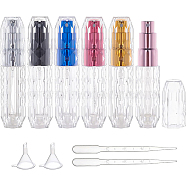 BENECREAT 6 Pcs 6 Colors Refillable Acrylic Perfume Spray Bottle, with Fine Mist Sprayer & Dust Cap Portable Mini Empty Bottles, Mixed Color, 1.8x8.9cm, Capacity: 5ml(0.17fl. oz), 1pc/color(MRMJ-BC0002-88)