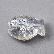 Electroplate Glass Beads, AB Color Plated, Fish, Clear, 10x14x6mm, Hole: 0.8mm(EGLA-WH0002-01A)