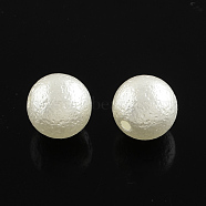 ABS Plastic Imitation Pearl Round Beads, White, 8x7mm, Hole: 2mm, about 1900pcs/500g(SACR-Q105-26A)