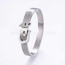 304 Stainless Steel Bangles, Stainless Steel Color, 1-7/8 inch(4.8cm)~2 inch(5cm)x2-3/8 inch(6.2cm)~2-3/4 inch(7cm), 8~15mm(BJEW-P222-13P)