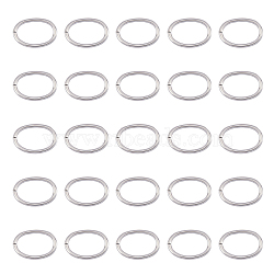 304 Stainless Steel Jump Rings, Open Jump Rings, Oval, Stainless Steel Color, 13x9x1.2mm, 16 Gauge, Inner Diameter: 10.5x6.5mm(STAS-UN0006-37E)