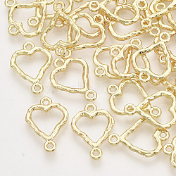 Alloy Links connectors, Heart, Light Gold, 17x12x1.5mm, Hole: 1.2mm(PALLOY-S121-230)
