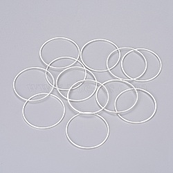 Brass Linking Rings, Nickel Free, Silver Color Plated, 16x0.65mm, Inner Diameter: 15mm(X-EC18716MM-NFS)