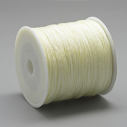 Nylon Thread, Chinese Knotting Cord, Beige, 0.4~0.5mm, about 196.85 yards(180m)/roll(NWIR-Q008B-084)