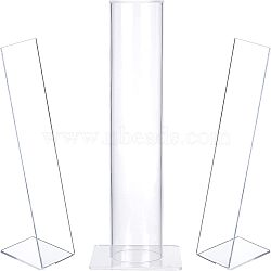 Nbeads Acrylic Hair Pin Displays Stand, for Decoration and Organizer, Rectangle, Clear, 3pcs/set(ODIS-NB0001-09)