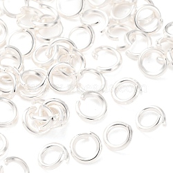 Brass Open Jump Rings, Round, Cadmium Free & Lead Free, 925 Sterling Silver Plated, 6x1mm, Inner Diameter: 4mm, 18Gauge(KK-G604-08S-02)