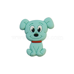 Dog Food Grade Silicone Focal Beads, Silicone Teething Beads, Turquoise, 30x25mm(PW-WG84817-07)