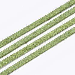 Faux Suede Cord, Faux Suede Lace, Yellow Green, 2.5~2.8x1.5mm, about 1.09 yards(1m)/strand(LW-R023-2.8mm-01)