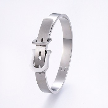 304 Stainless Steel Bangles, Stainless Steel Color, 1-7/8 inch(4.8cm)~2 inch(5cm)x2-3/8 inch(6.2cm)~2-3/4 inch(7cm), 8~15mm
