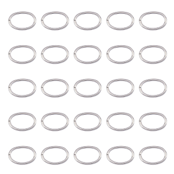 304 Stainless Steel Jump Rings, Open Jump Rings, Oval, Stainless Steel Color, 13x9x1.2mm, 16 Gauge, Inner Diameter: 10.5x6.5mm