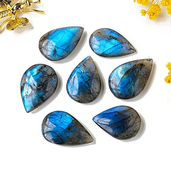 Natural Labradorite Healing Teardrop Stone, Reiki Energy Stone Display Decorations, 30~40mm