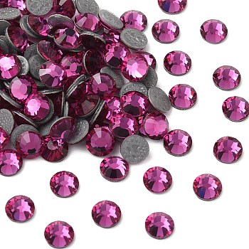 Preciosa&reg Crystal Hotfix Flatback Stones, Czech Crystal, Round(438 11 612 Chaton Rose VIVA 12 &reg), 70350 Fuchsia, SS12(3.3~3.5mm)