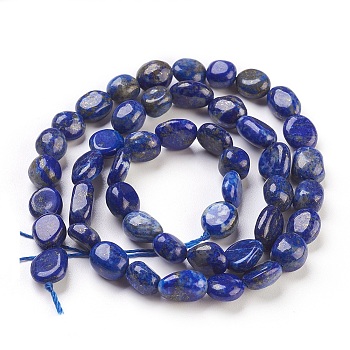 Natural Lapis Lazuli Beads Strands, Nuggets, 6~12x6~8mm, Hole: 0.5mm, about 47pcs/strand, 15.7 inch(40cm)