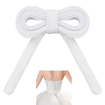 Satin Rope, for Women's Wedding Dress Zipper Replacement, Adjustable Fit Satin Corset Back Kit, White, 2090x10x1mm