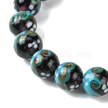 Handmade Gold Sand Lampwork Beads Strands(LAMP-A003-03F)-3