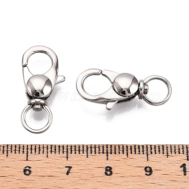 Tarnish Resistant Polished 316 Surgical Stainless Steel Lobster Claw Swivel Clasps(STAS-R072-30)-3