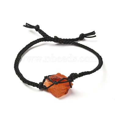 Macrame Pouch with Natural Mixed Gemstone Braided Bead Bracelets(BJEW-JB06616)-2