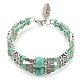 Synthetic Turquoise Beaded Double Layer Multi-strand Bracelet(KL0970)-1