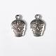 Mexico Holiday Day of the Dead Sugar Skull Tibetan Style Alloy Metal Pendants(TIBEP-21061-AS-LF)-1