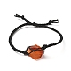 Macrame Pouch with Natural Mixed Gemstone Braided Bead Bracelets(BJEW-JB06616)-2
