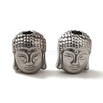 Non-Tarnish 304 Stainless Steel Beads, Buddha Head, Stainless Steel Color, 11x8.5x8mm, Hole: 2.3mm(STAS-K285-42P)