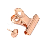 Iron Clips and Round Head Drawing Pins, Rose Gold, 31mm(AJEW-TAC0025-02B-RG)