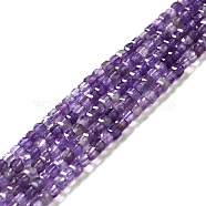 Natural Amethyst Beads Strands, Faceted, Cube, 2.5x2.5x2.5mm, Hole: 0.7mm, about 170pcs/strand, 15.35''(39cm)(G-D467-A06)
