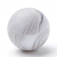 Food Grade Eco-Friendly Silicone Beads, Chewing Beads For Teethers, DIY Nursing Necklaces Making, Round, WhiteSmoke, 12mm, Hole: 2mm(X-SIL-R008B-69)