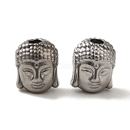 304 Stainless Steel Beads, Buddha Head, Stainless Steel Color, 11x8.5x8mm, Hole: 2.3mm(STAS-K285-42P)