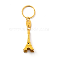 Alloy Keychain, with Eiffel Tower Pendants, Yellow, 49x21mm(KEYC-WH0001-02G)