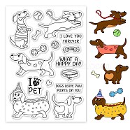 PVC Plastic Stamps, for DIY Scrapbooking, Photo Album Decorative, Cards Making, Stamp Sheets, Dog Pattern, 16x11x0.3cm(DIY-WH0167-56-745)