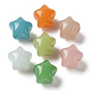 Acrylic Beads, Imitation Jade, Star, Mixed Color, 11.5x12x10.5mm, Hole: 1.6mm, about 581pcs/500g(OACR-C019-03)