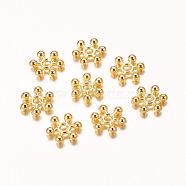 Zinc Alloy Beads Spacers, Cadmium Free & Lead Free, with One Hole, Snowflake, Golden, 10x2.5mm, Hole: 1.5mm(PALLOY-Q063-G)