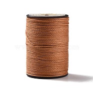 Round Waxed Polyester Thread String, Micro Macrame Cord, Twisted Cord, for Leather Sewing Stitching, Peru, 0.8mm, about 54.68 Yards(50m)/Roll(YC-D004-02E-016)