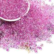 6/0 Spray Paint Glass Seed Beads, Teardrop, Old Rose, 5x4.5x4mm, Hole: 1mm, about 4500pcs/pound(SEED-H003-11J)