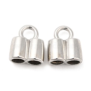 Alloy Cord End, Platinum, 15x13x7mm, Hole: 4mm, Inner Diameter: 4.5mm(FIND-E040-07P)