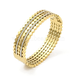 304 Stainless Steel Pave Crystal Rhinestone Hollow Out Hinged Bangles for Women, Golden, 5/8 inch(1.6cm), Inner Diameter: 2-3/8x1-7/8 inch(6.1x4.7cm)(BJEW-D044-03C-G)