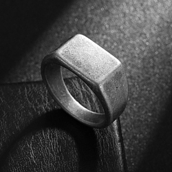 304 Stainless Steel Finger Rings, Signet Rings for Men, Antique Silver, 10mm, Inner Diameter: 19mm(WGDF4AB-16)