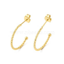 Vacuum Plating 304 Stainless Steel Ring Stud Earrings, Half Hoop Earrings for Women, Golden, 20x1.3~2.3mm(EJEW-D057-03A-G)
