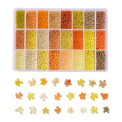 288G 24 Colors Glass Seed Beads, Round, Mixed Color, 8/0, 3~4x2~3mm, Hole: 0.8~1mm, 12g/color(SEED-JQ0005-01C-3mm)