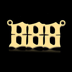 201 Stainless Steel Pendants, Number, Real 18K Gold Plated, Num.8, 12~14x18~26x1mm, Hole: 1.4mm(STAS-N090-LA866-8LG)