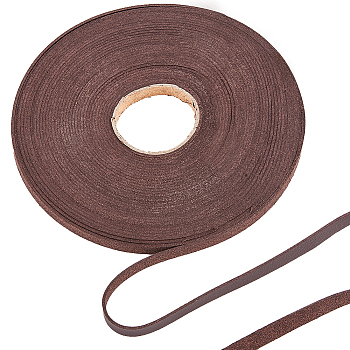 10M Flat Imitation Leather Cord, for Pillow Decor, Coconut Brown, 8x1.6mm, about 10.94 Yards(10m)/Roll