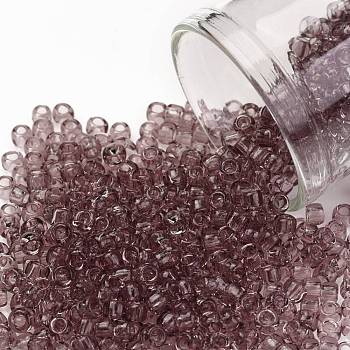 TOHO Round Seed Beads, Japanese Seed Beads, (6) Transparent Light Amethyst, 8/0, 3mm, Hole: 1mm, about 10000pcs/pound