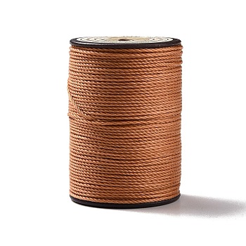 Round Waxed Polyester Thread String, Micro Macrame Cord, Twisted Cord, for Leather Sewing Stitching, Peru, 0.8mm, about 54.68 Yards(50m)/Roll